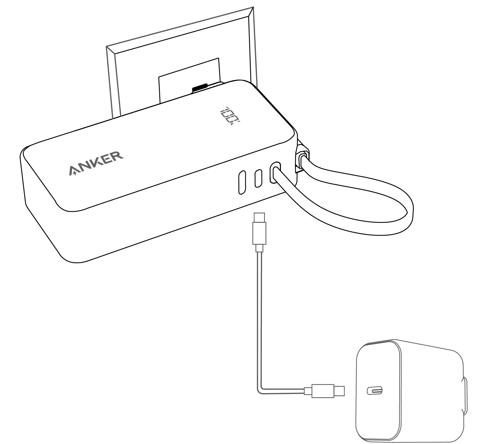 1637 充電器なし Anker Power Bank (10K, Fusion, Built-In USB-C Cable) 取扱説明書